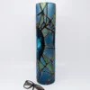 Vase Tall 40 cm Blue Green Floor Hand Painted Glass